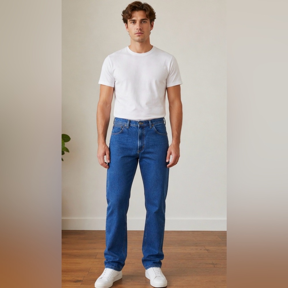 Wrangler Regular Fit Jeans 36x34 Blue Stretch Denim Classic Straight